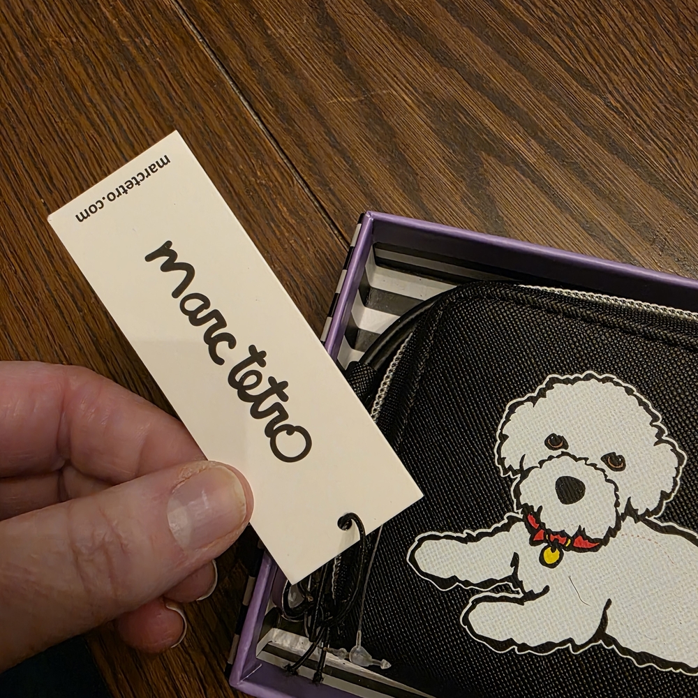 Stylish Black Wallet With Bichon Frise. NWT - Picture 2 of 5
